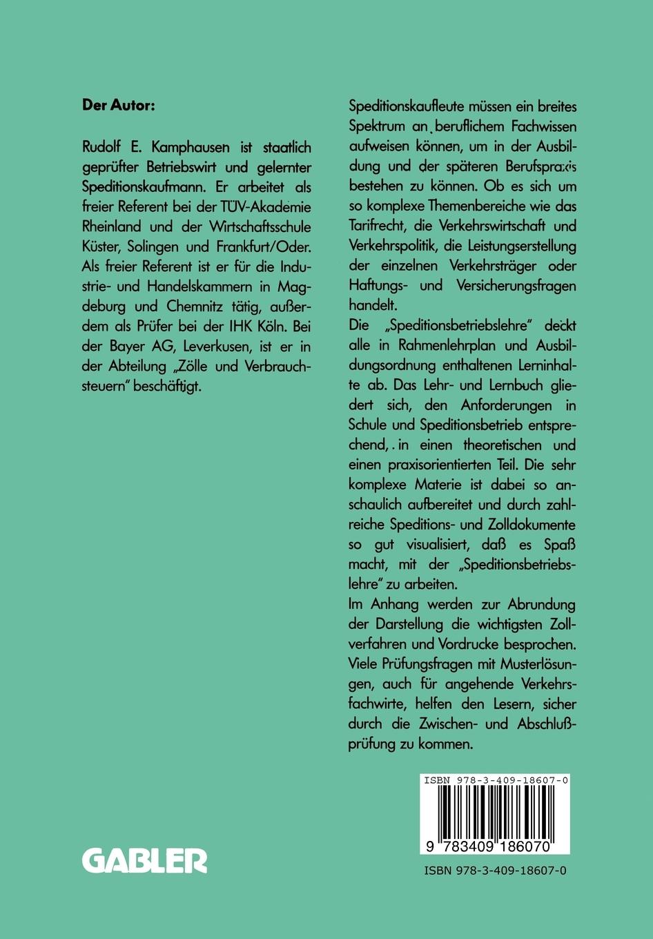 Rückseitencover Speditionsbetriebslehre