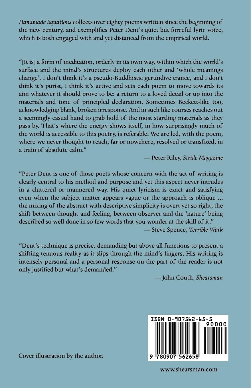 Rückseitencover Handmade Equations. Poems 2000-2004.