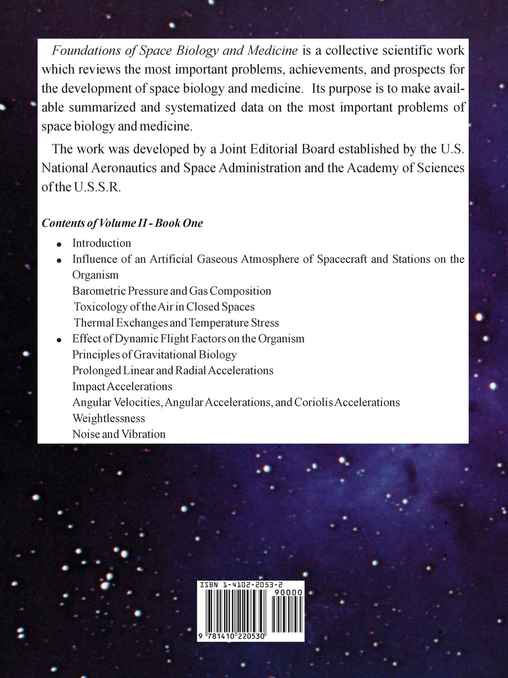 Rückseitencover Foundations of Space Biology and Medicine