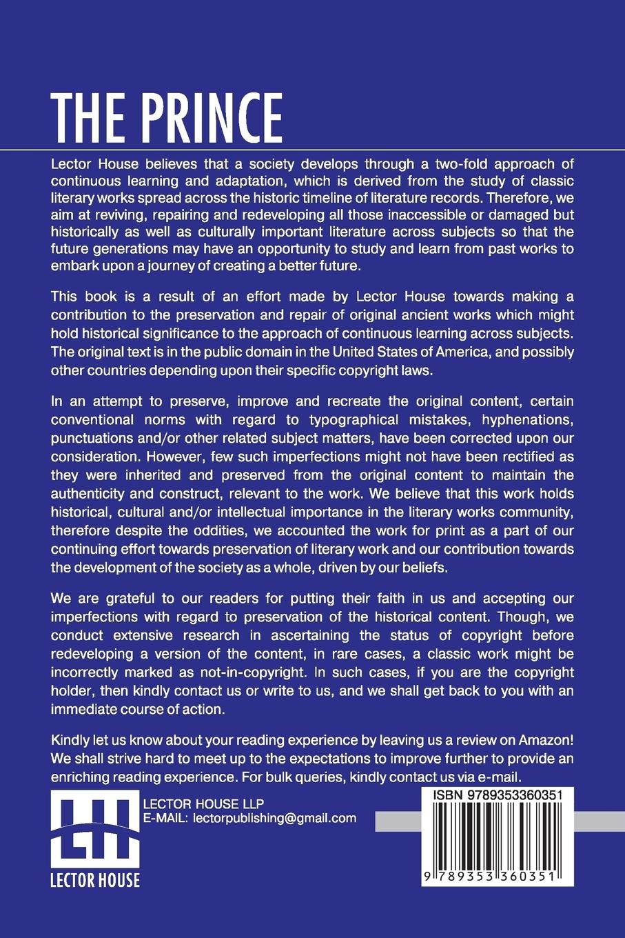 Rückseitencover The Prince