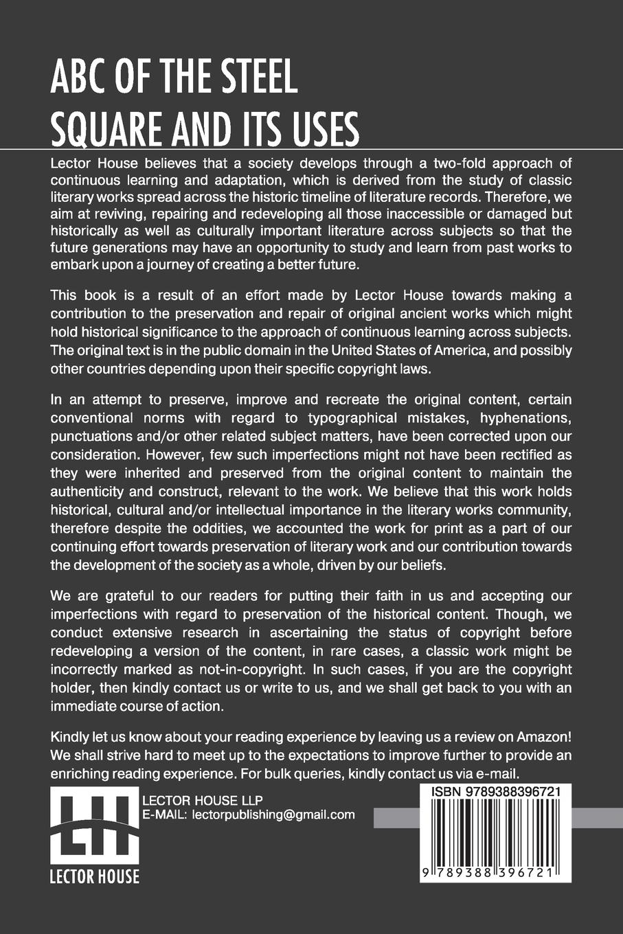 Rückseitencover ABC Of The Steel Square And Its Uses