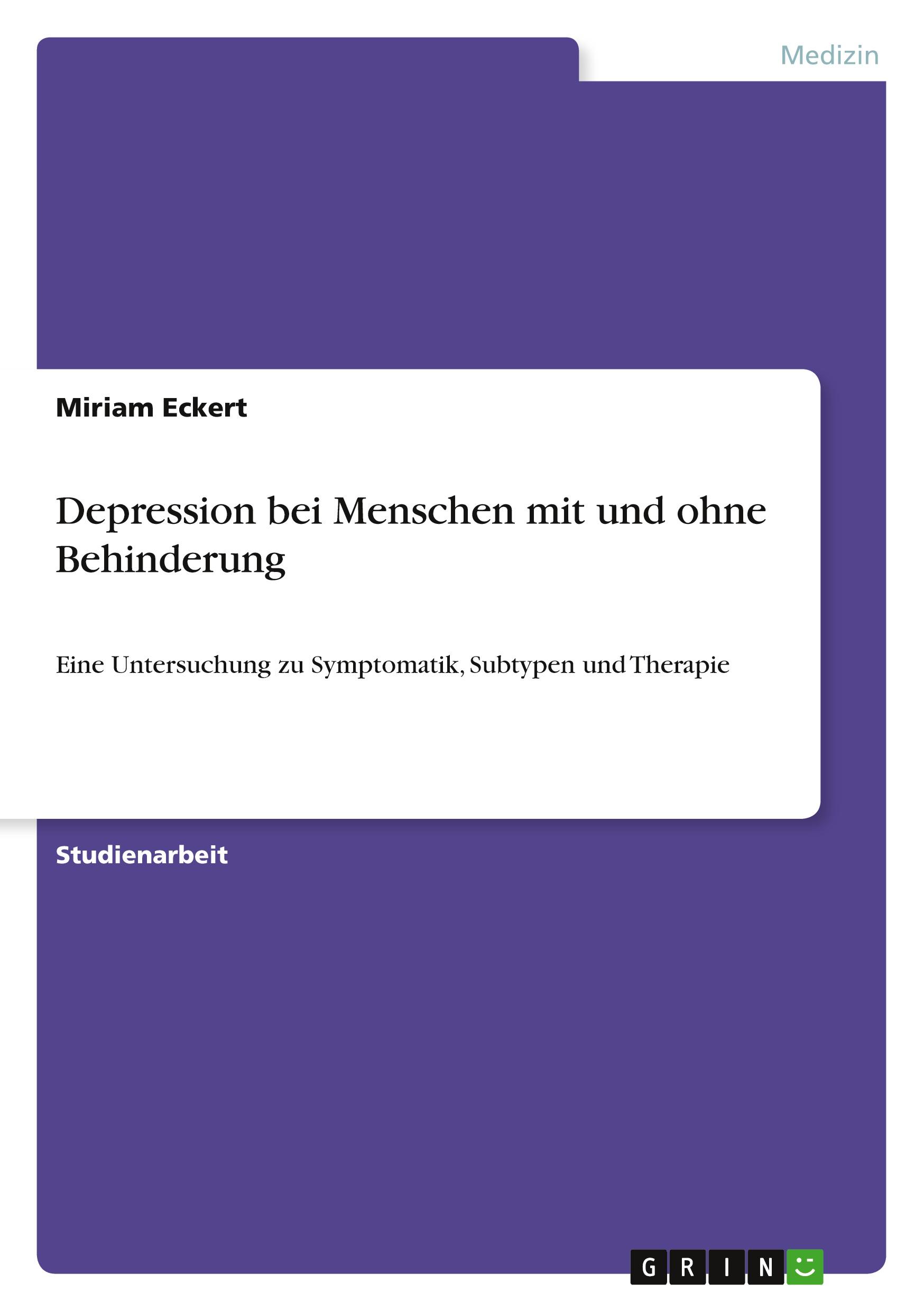 Vorderes Coverbild Depression bei Menschen mit und ohne Behinderung