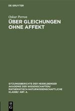 Vorderes Coverbild Über Gleichungen ohne Affekt