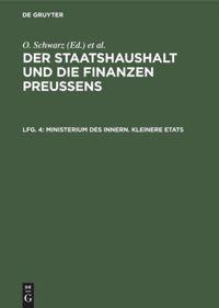 Vorderes Coverbild Ministerium des Innern. Kleinere Etats