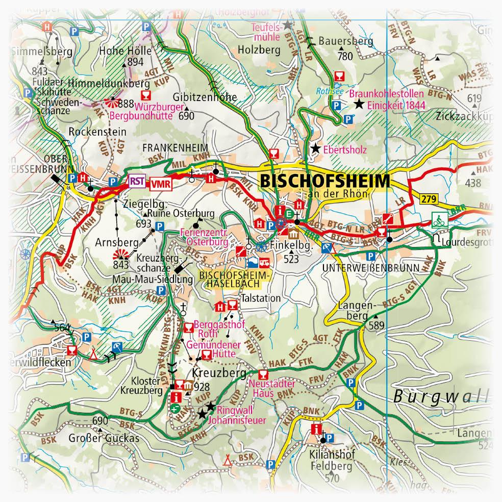 Beispielinhalt (Bild) Rhön 1:100 000