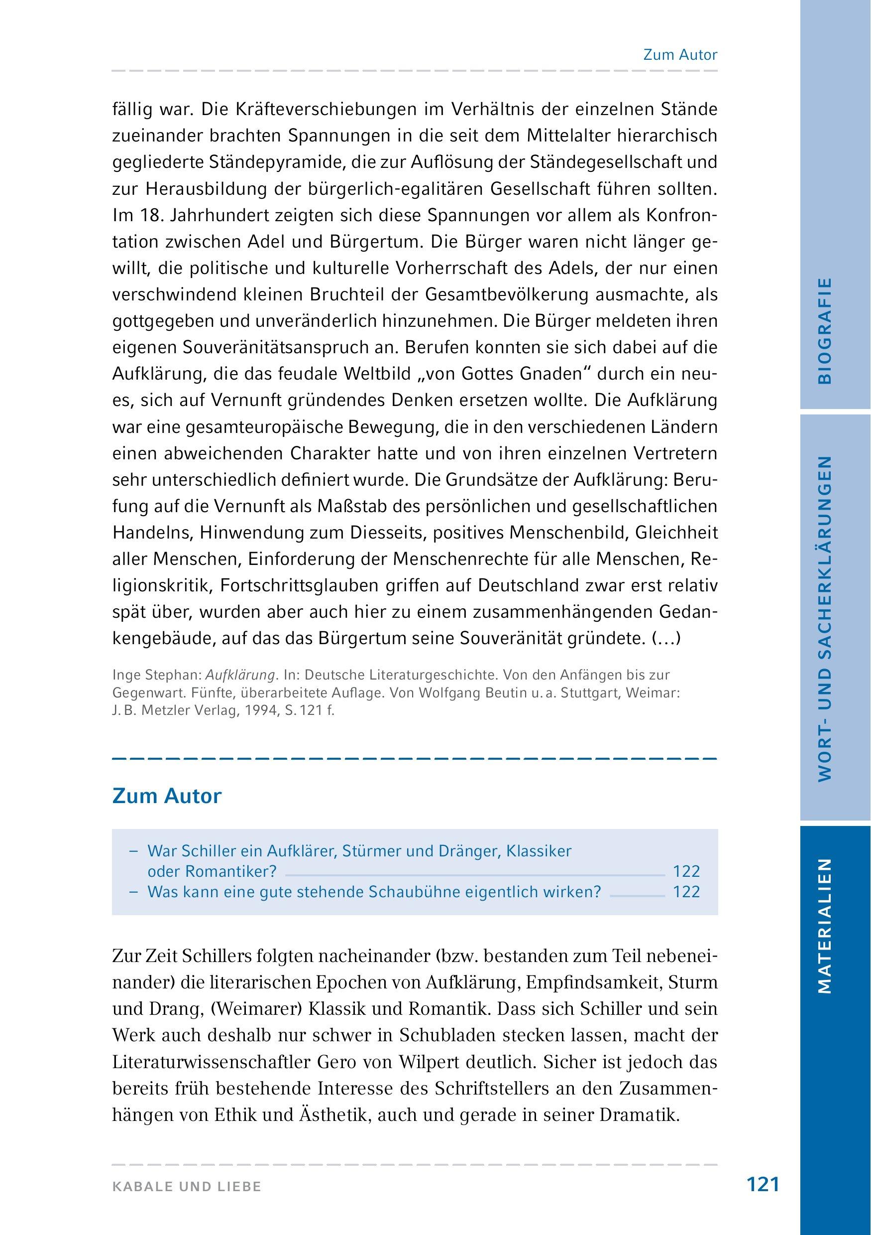 Beispielinhalt (Bild) Kabale und Liebe