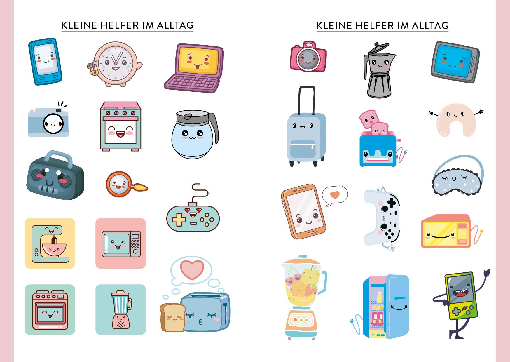 Beispielinhalt (Bild) Kawaii Stickerbuch - Band 1