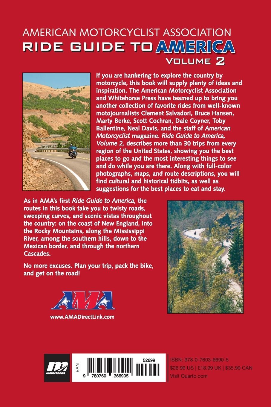 Rückseitencover AMA Ride Guide to America Volume 2