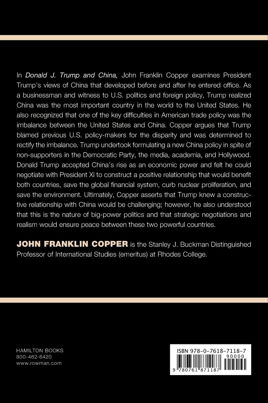 Rückseitencover Donald J. Trump and China