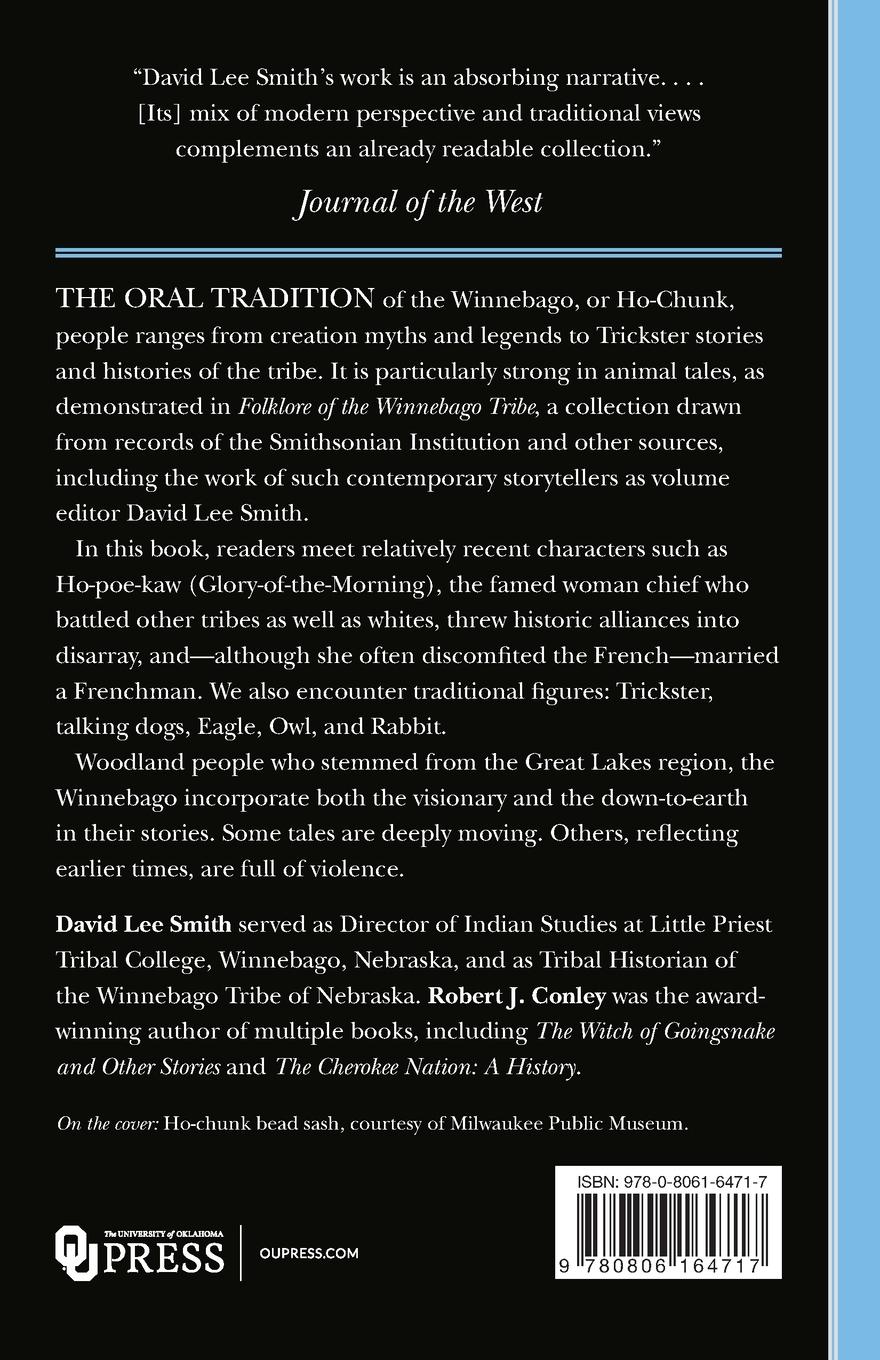 Rückseitencover Folklore of the Winnebago Tribe
