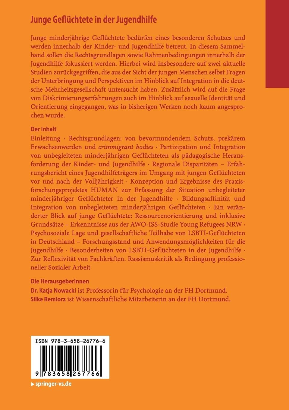 Rückseitencover Junge Geflüchtete in der Jugendhilfe