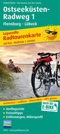 Vorderes Coverbild Ostseeküsten-Radweg 1. Flensburg - Lübeck 1 : 50 000