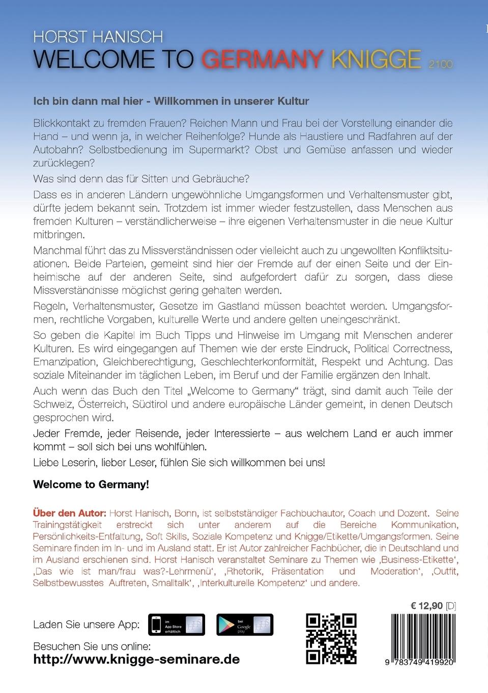 Rückseitencover Welcome to Germany-Knigge 2100