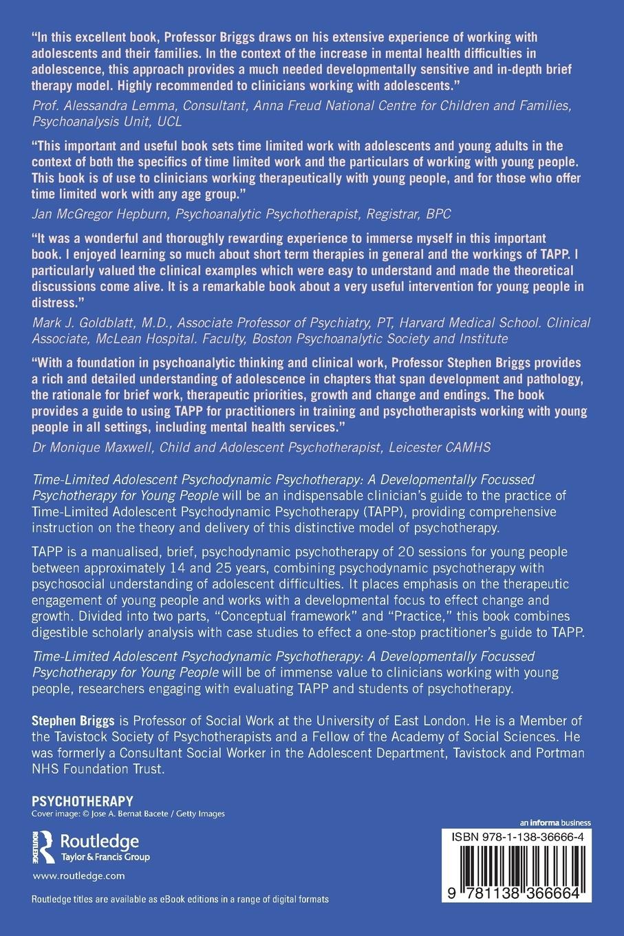 Rückseitencover Time-Limited Adolescent Psychodynamic Psychotherapy