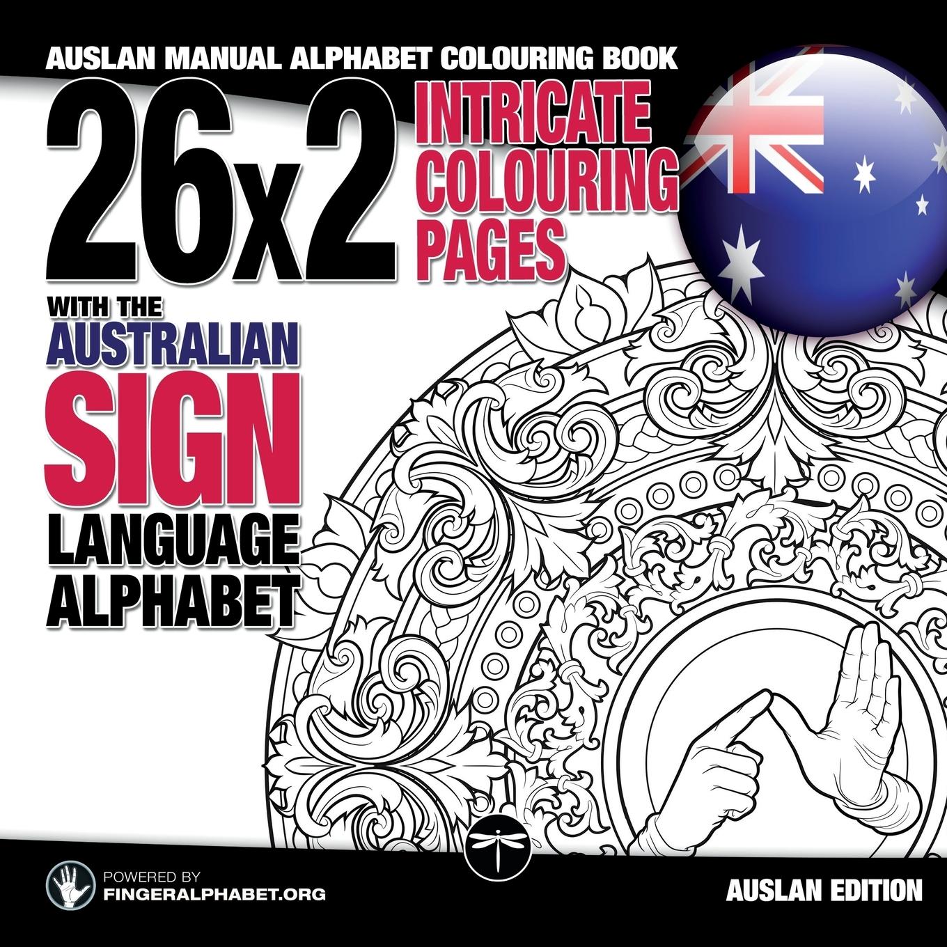 Vorderes Coverbild 26x2 Intricate Colouring Pages with the Australian Sign Language Alphabet
