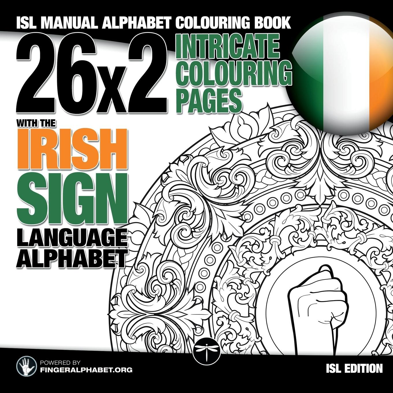 Vorderes Coverbild 26x2 Intricate Colouring Pages with the Irish Sign Language Alphabet