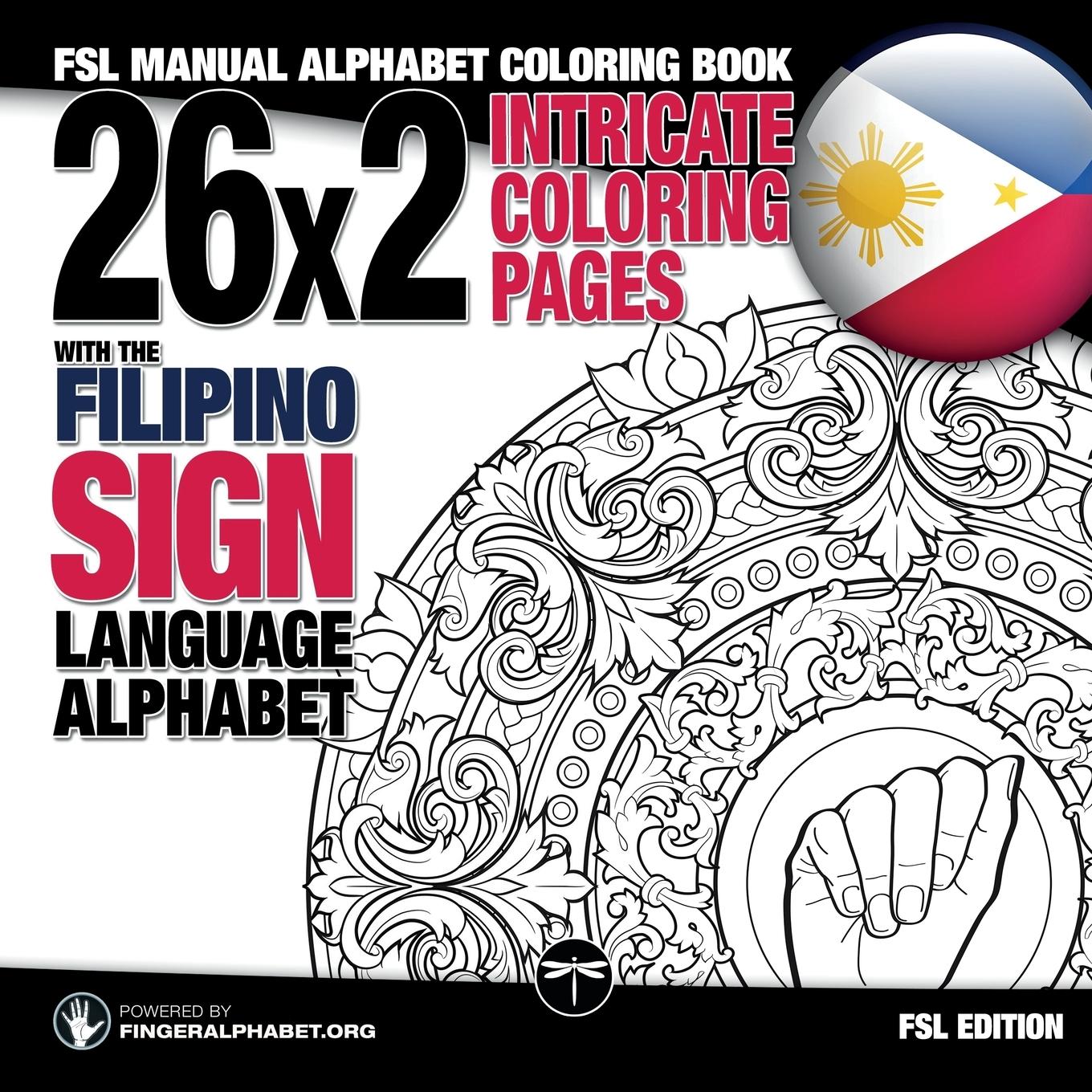 Vorderes Coverbild 26x2 Intricate Coloring Pages with the Filipino Sign Language Alphabet