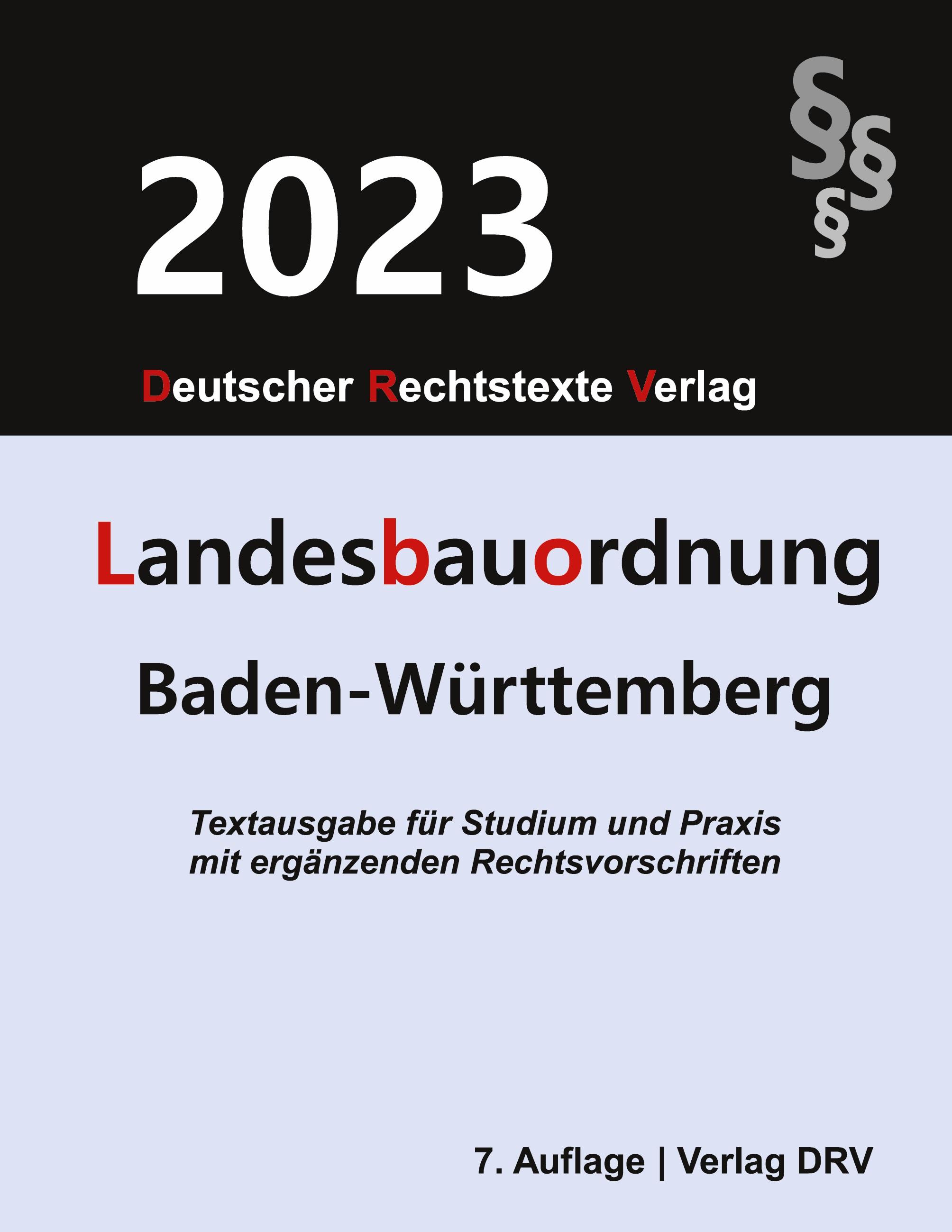 Vorderes Coverbild Landesbauordnung Baden-Württemberg