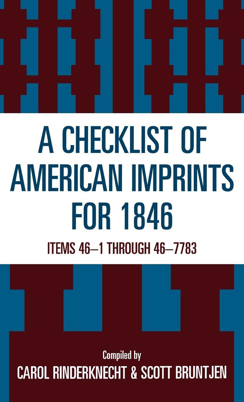 Vorderes Coverbild Checklist of American Imprints 1846