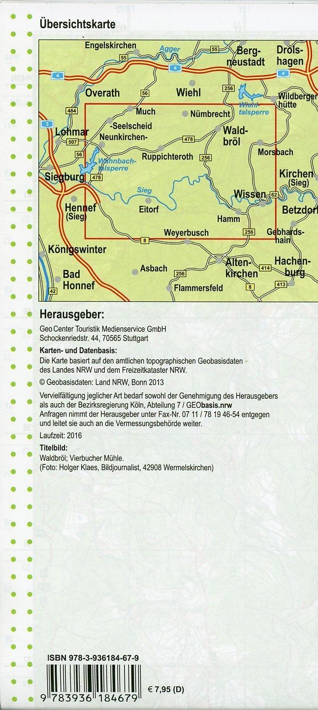 Beispielinhalt (Bild) Wanderkarte 43 Südlicher Oberbergischer Kreis, Eitorf, Wissen 1 : 25 0000