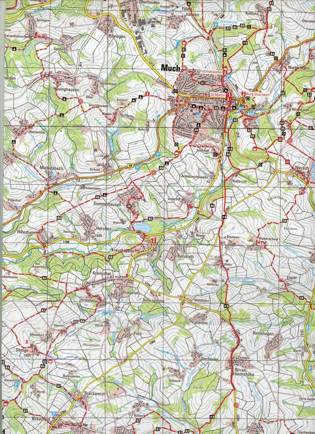 Beispielinhalt (Bild) Wanderkarte 43 Südlicher Oberbergischer Kreis, Eitorf, Wissen 1 : 25 0000