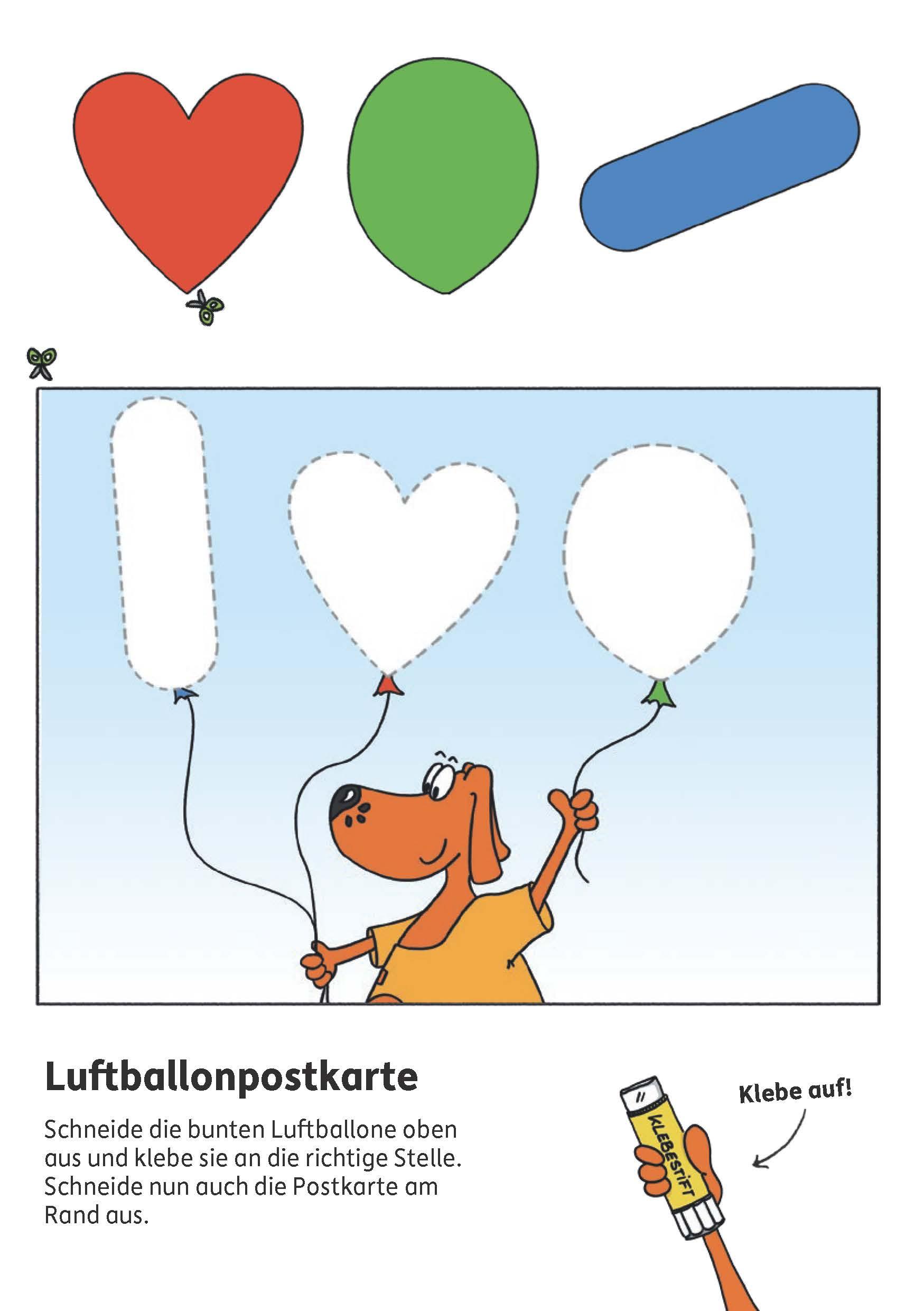 Beispielinhalt (Bild) Vorschulblock ab 5 Jahre für Junge und Mädchen - Schneiden, kleben, basteln