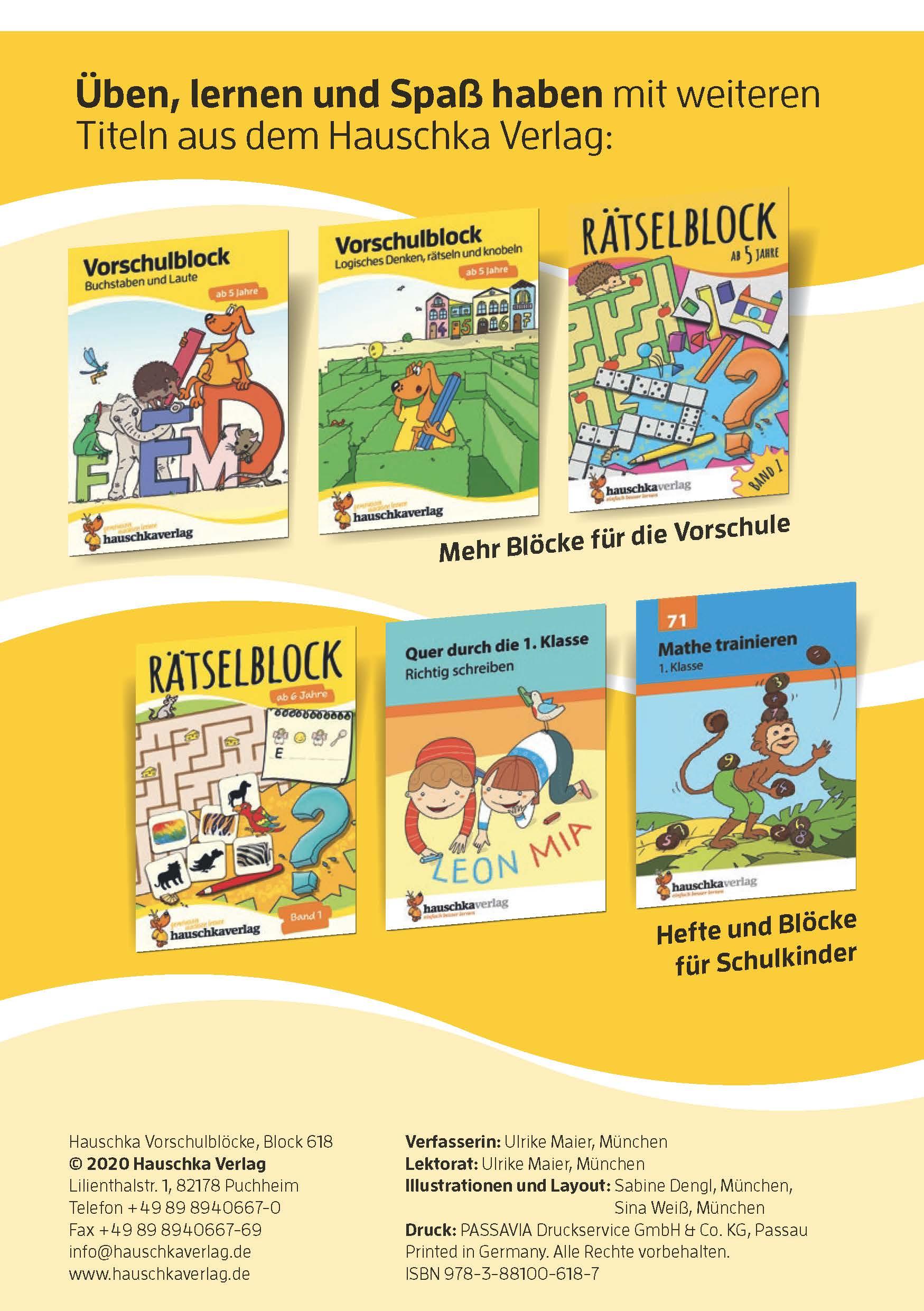 Beispielinhalt (Bild) Vorschulblock ab 5 Jahre für Junge und Mädchen - Schneiden, kleben, basteln