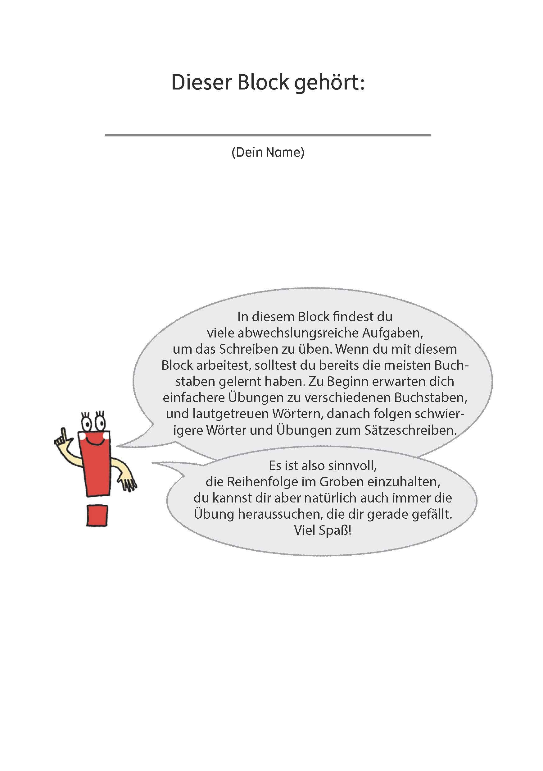 Beispielinhalt (Bild) Quer durch die 1. Klasse, Richtig schreiben - A5-Übungsblock