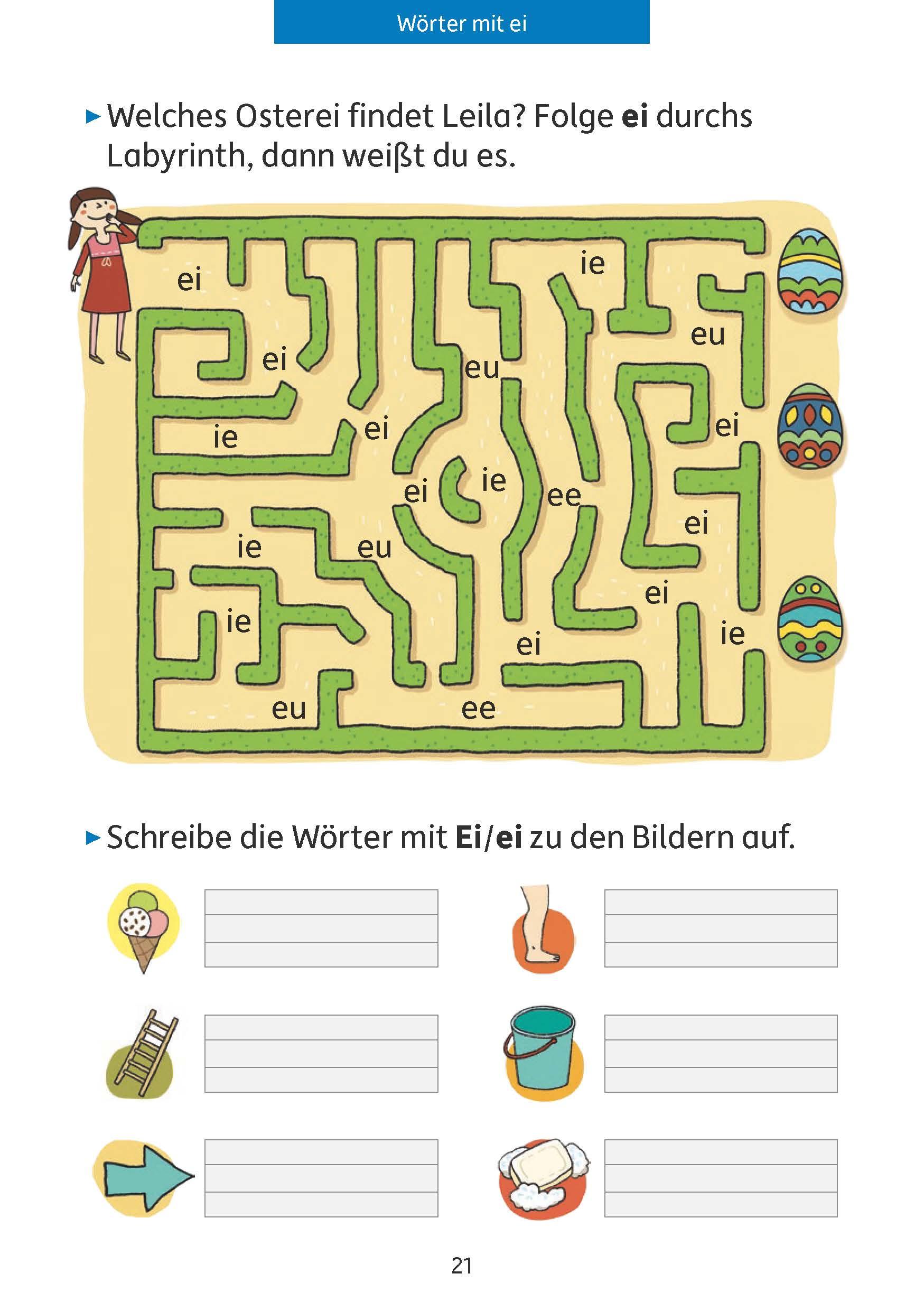 Beispielinhalt (Bild) Quer durch die 1. Klasse, Richtig schreiben - A5-Übungsblock