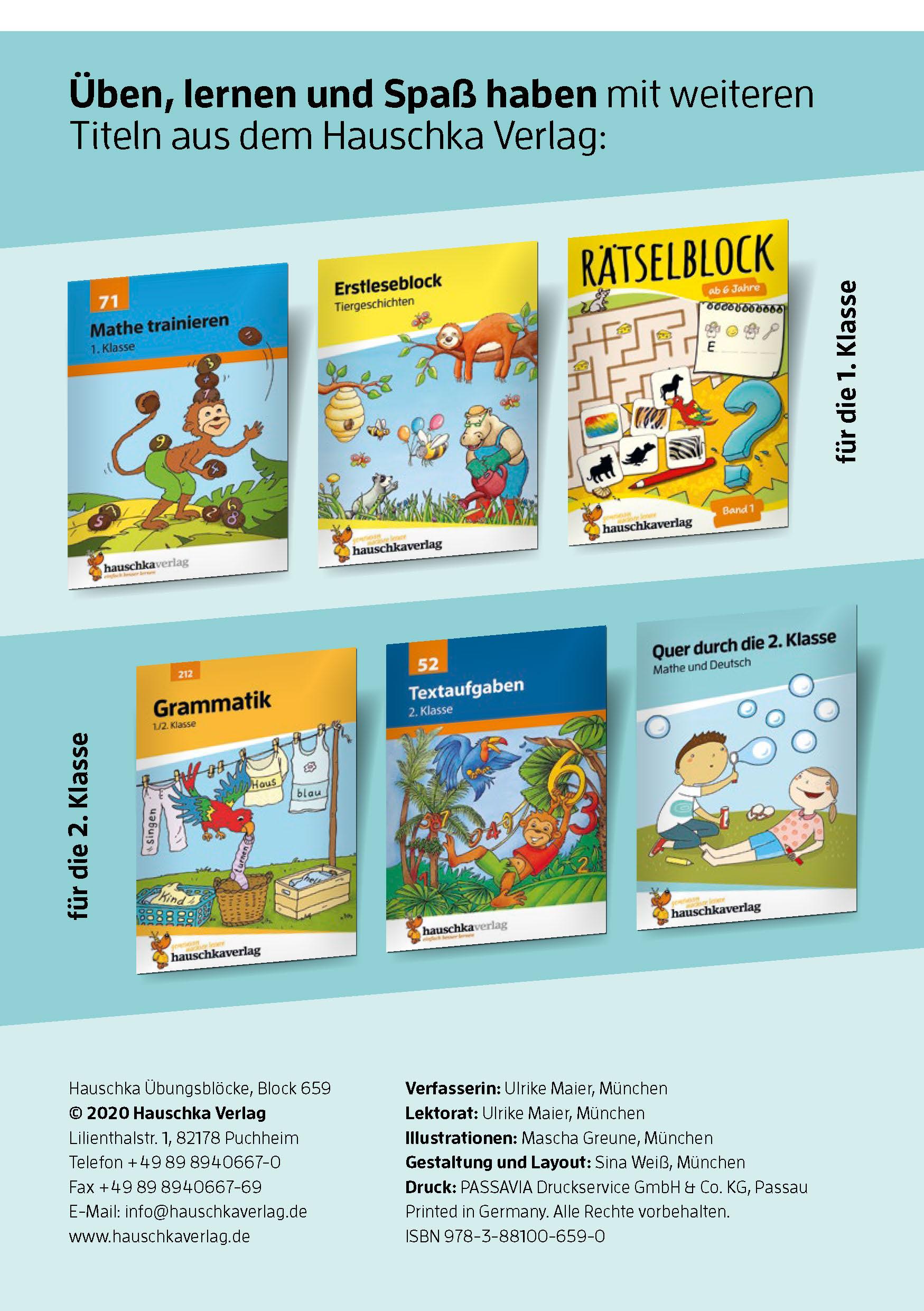 Beispielinhalt (Bild) Quer durch die 1. Klasse, Richtig schreiben - A5-Übungsblock