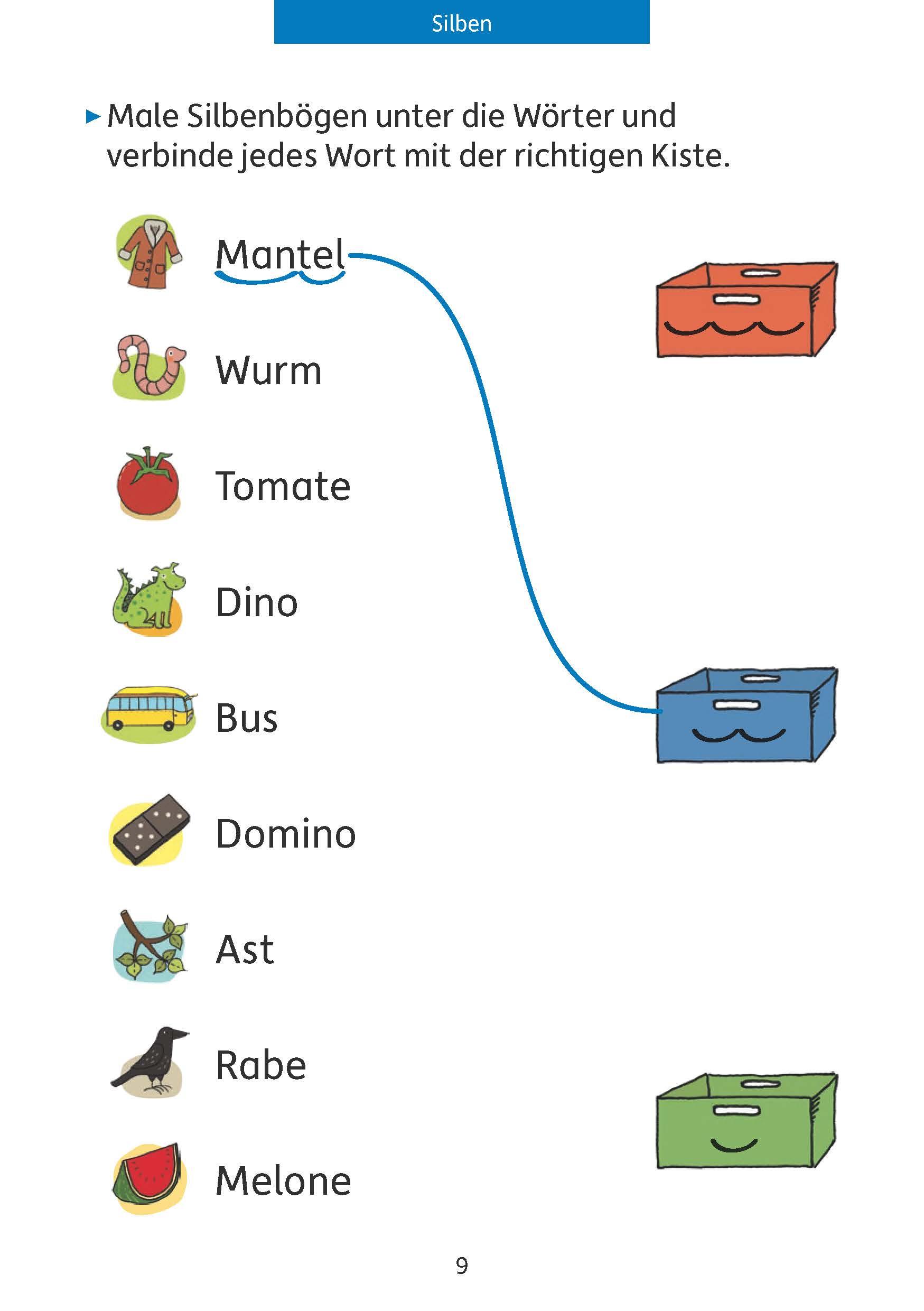 Beispielinhalt (Bild) Quer durch die 1. Klasse, Lesen üben - A5-Übungsblock