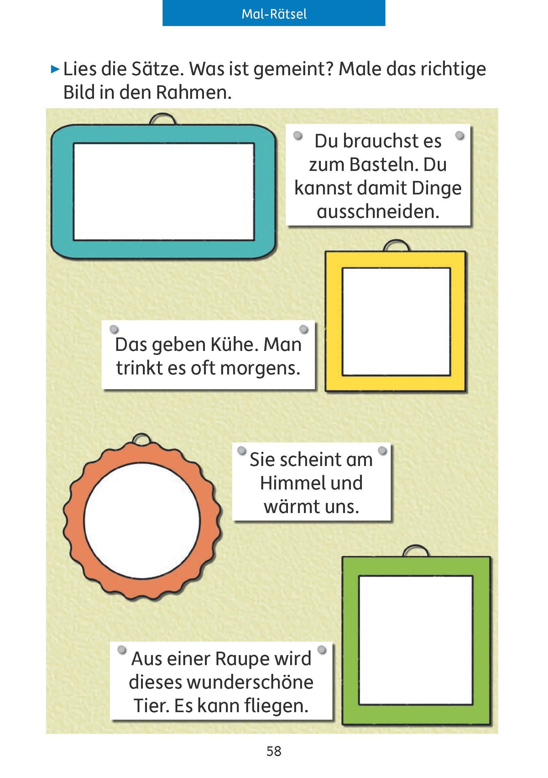 Beispielinhalt (Bild) Quer durch die 1. Klasse, Lesen üben - A5-Übungsblock