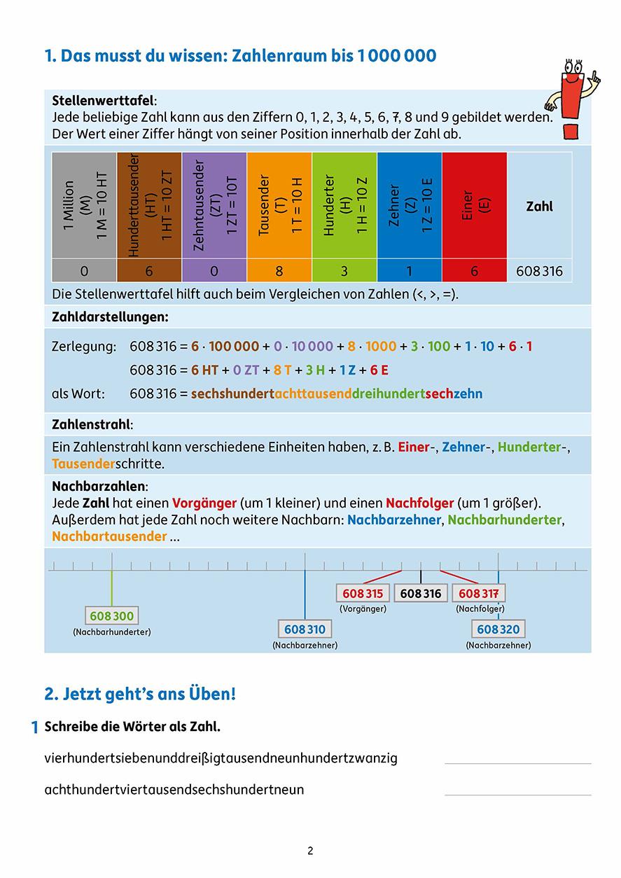 Beispielinhalt (Bild) Fit zum Übertritt - Mathe 4. Klasse, A4- Heft