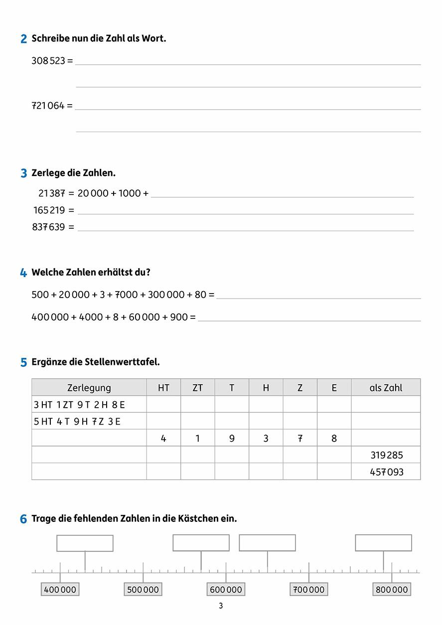 Beispielinhalt (Bild) Fit zum Übertritt - Mathe 4. Klasse, A4- Heft