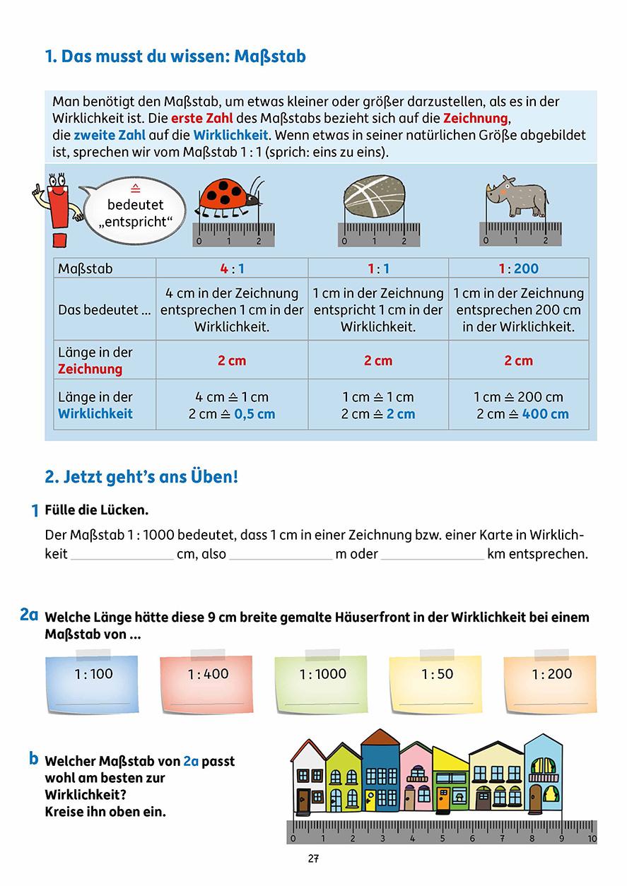 Beispielinhalt (Bild) Fit zum Übertritt - Mathe 4. Klasse, A4- Heft
