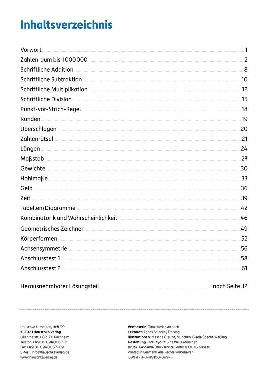 Beispielinhalt (Bild) Fit zum Übertritt - Mathe 4. Klasse, A4- Heft