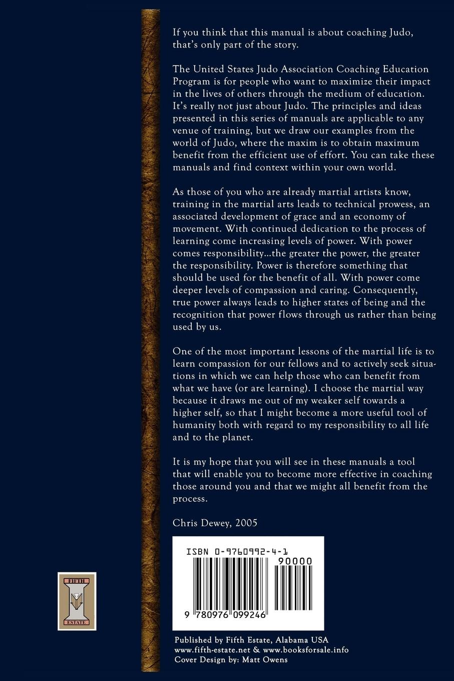 Rückseitencover United States Judo Association Coach Education Program Level 1