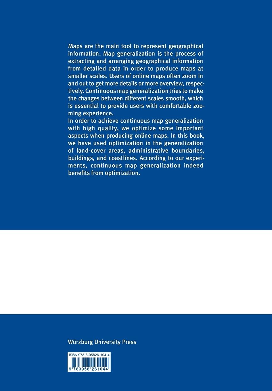 Rückseitencover An Optimization-Based Approach for Continuous Map Generalization