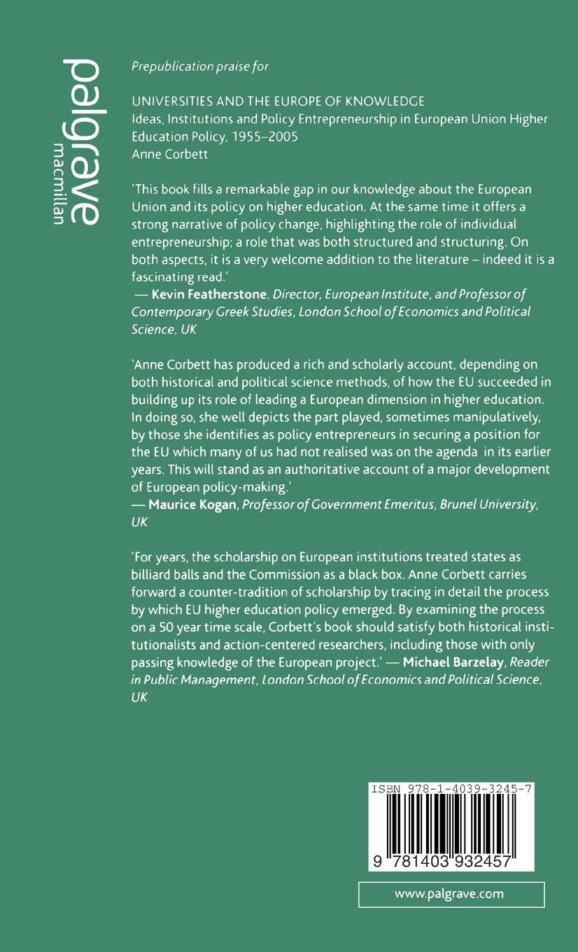 Rückseitencover Universities and the Europe of Knowledge