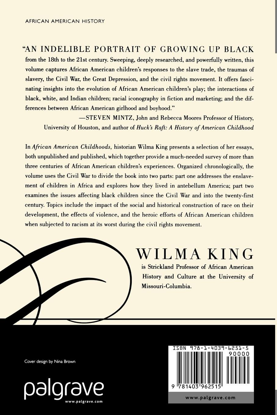 Rückseitencover African American Childhoods