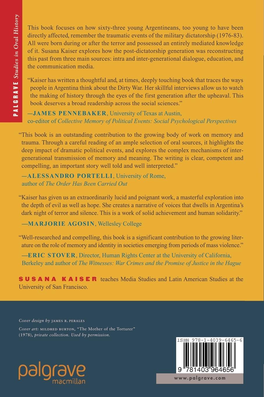 Rückseitencover Postmemories of Terror