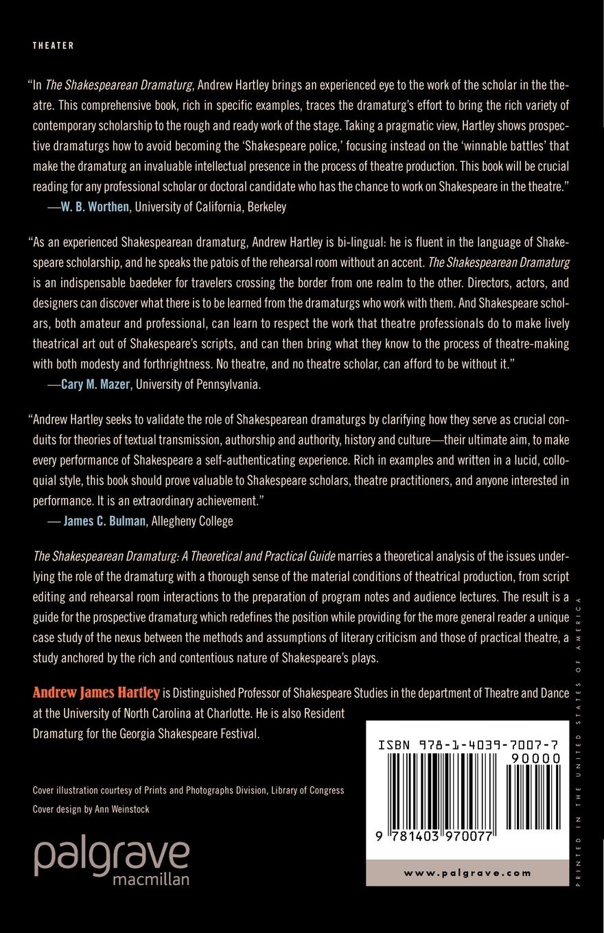 Rückseitencover The Shakespearean Dramaturg