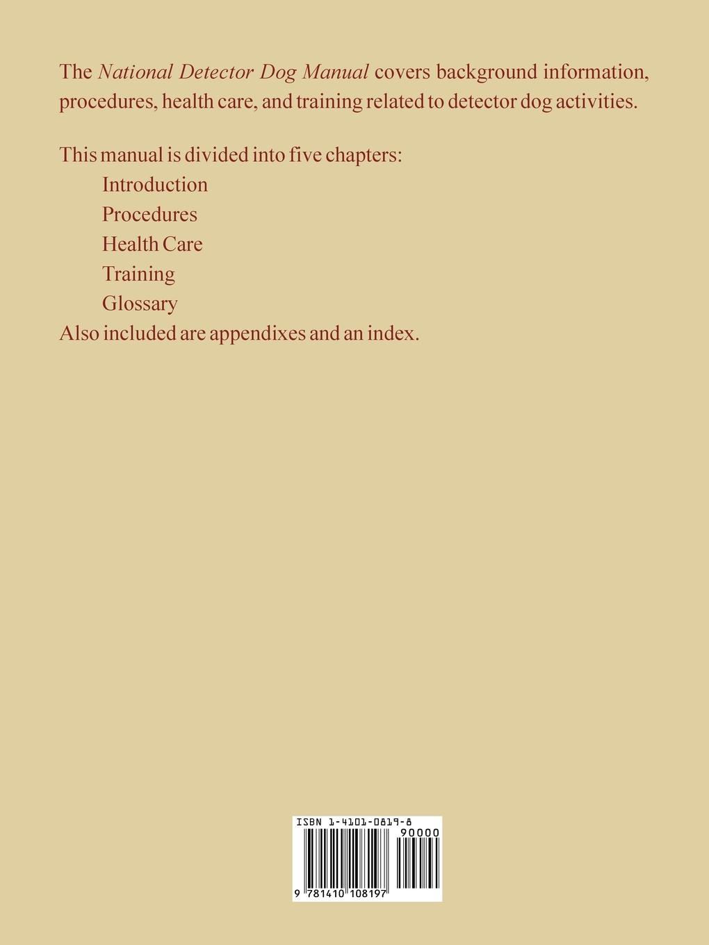 Rückseitencover National Detector Dog Manual