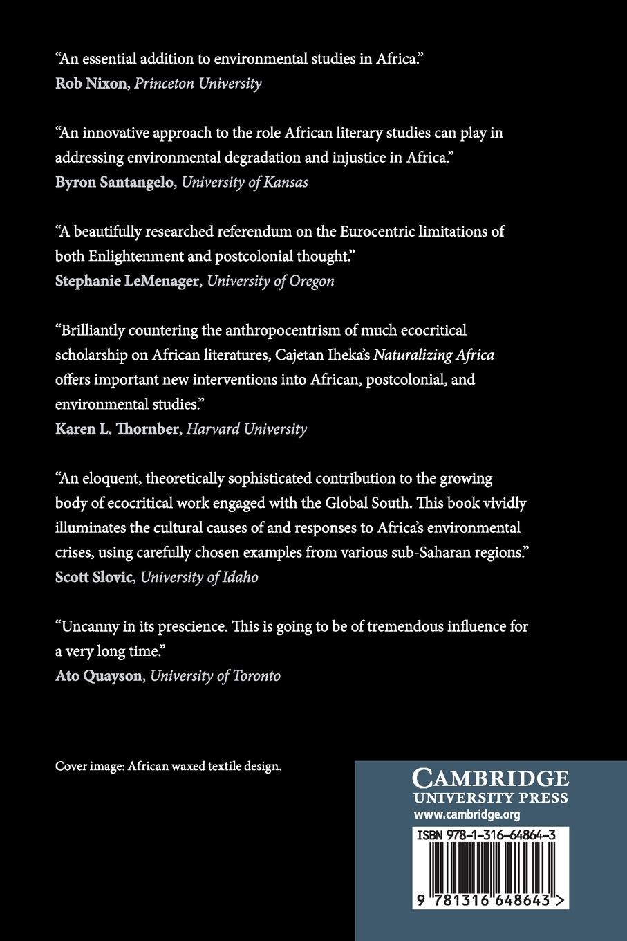 Rückseitencover Naturalizing Africa