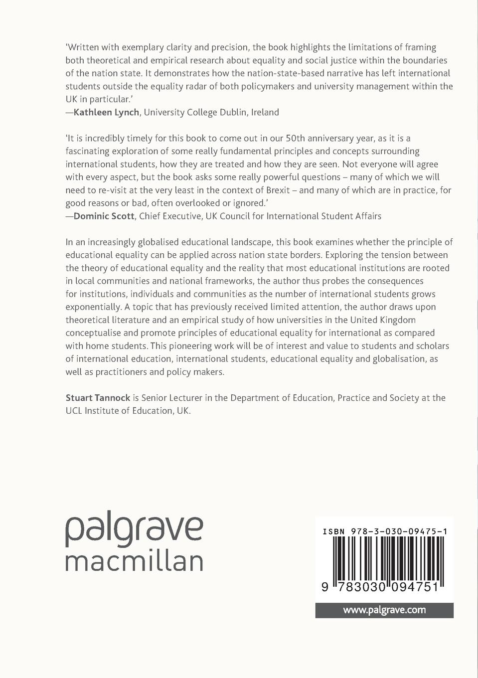 Rückseitencover Educational Equality and International Students