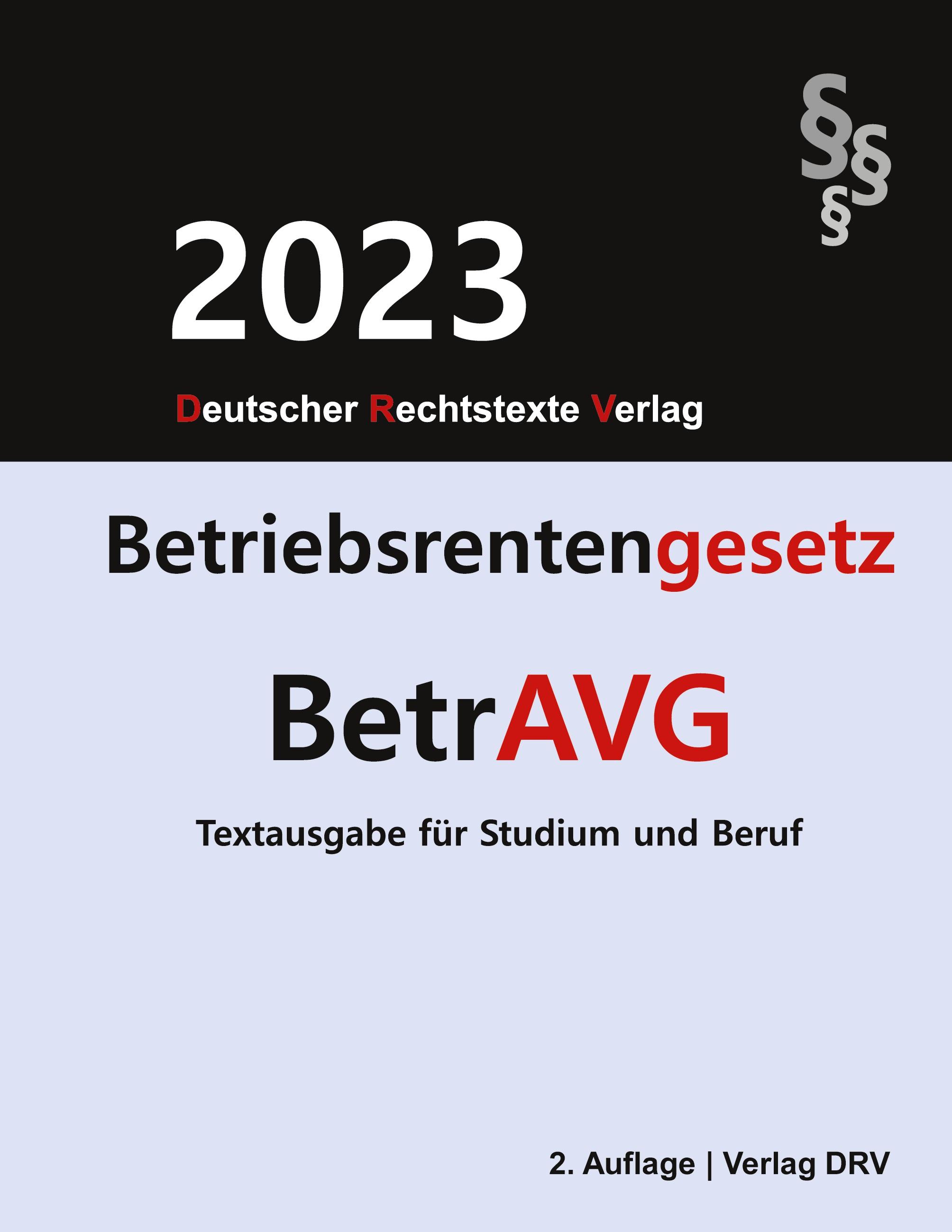 Vorderes Coverbild Betriebsrentengesetz - BetrAVG