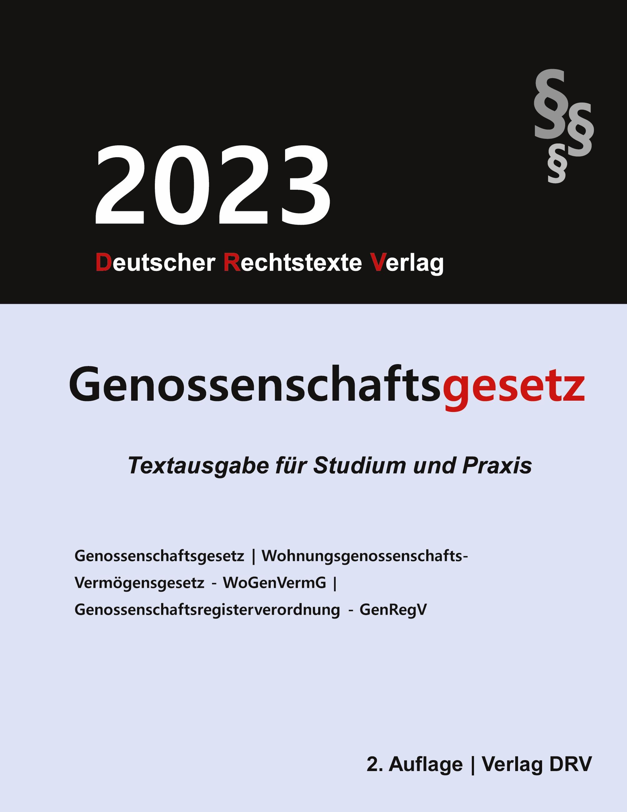 Vorderes Coverbild Genossenschaftsgesetz