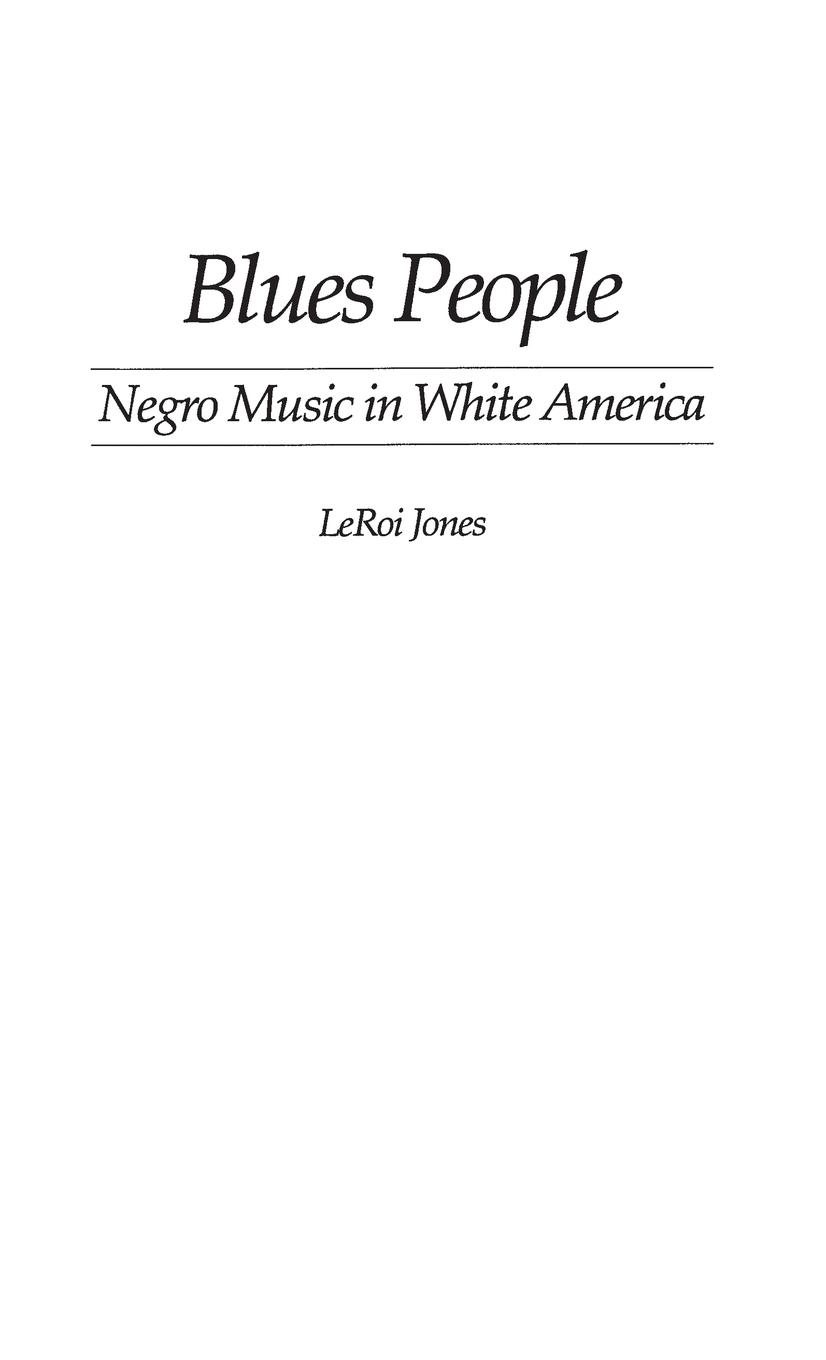 Vorderes Coverbild Blues People
