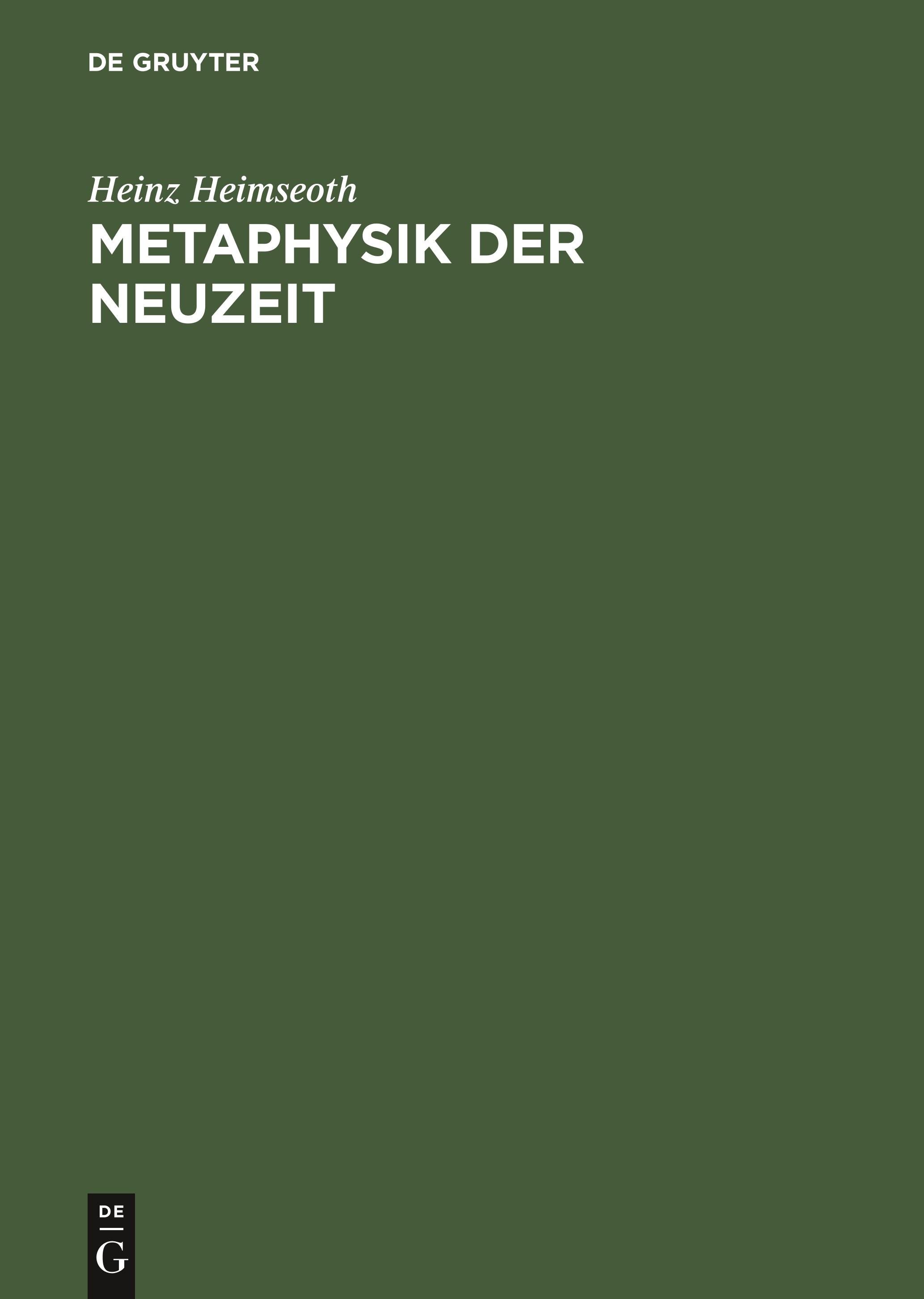Vorderes Coverbild Metaphysik der Neuzeit