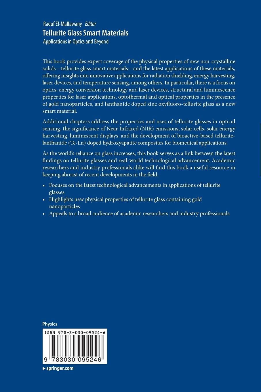 Rückseitencover Tellurite Glass Smart Materials